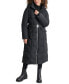 Womens Maxi Belted Hooded Puffer Coat