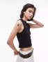 Topshop slim tank crop top in black