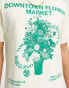 PacSun – T-Shirt in Creme mit „Flower Market“-Motiv