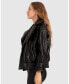 ფოტო #2 პროდუქტის Women Love Drunk Leather Bomber Jacket