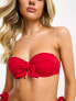 & Other Stories wire bow bikini top in red