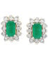 Фото #2 товара Серьги EFFY Collection Halo Emerald Diamond