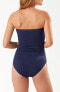 Фото #2 товара Tommy Bahama 298999 Women Pearl Shirred Bandeau One-Piece Swimsuit, Size 14