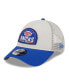 Фото #1 товара Men's Khaki, Blue New York Knicks Throwback Patch Trucker 9FORTY Adjustable Hat