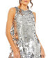 Фото #2 товара Women's Sleeveless Disc Sequin Trapeze Mini Dress