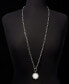 ფოტო #2 პროდუქტის Scalloped Frame Mother-of-Pearl Pendant Necklace, 36" + 2" extender, Created for Macy's