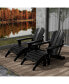 4 Piece Set Classic Folding Adirondack Chair With Footrest Ottoman