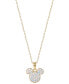 ფოტო #3 პროდუქტის Crystal Mickey Mouse Pendant Necklace in 18k Gold-Plated Sterling Silver, 18" + 2" extender