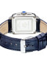 ფოტო #3 პროდუქტის Women's Padova Gemstone Swiss Quartz Diamond Accent Blue Hand Made Italian Leather Strap Watch 27mm x 30mm