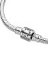 ფოტო #4 პროდუქტის Moments Sterling Silver Barrel Clasp Snake Chain Bracelet