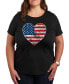 ფოტო #1 პროდუქტის Trendy Plus Size American Heart Graphic T-Shirt