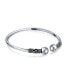 ფოტო #1 პროდუქტის Boho Balinese Bali Style Scroll Ball Tips Bypass Stacking Black Bangle Cuff Bracelet For Women Oxidized Sterling Silver