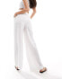 Фото #3 товара Bershka linen look rustic beach trousers in white