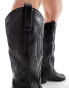 Glamorous western knee boots in black