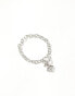 Фото #2 товара Faded Future chain bracelet with quilt pattern pendant in silver