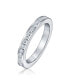 ფოტო #1 პროდუქტის Cubic Zirconia Thin Stackable CZ Channel Set Eternity Band Ring .925 Sterling Silver 3MM