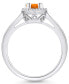 ფოტო #3 პროდუქტის Citrine (7/8 ct. t.w.) and Diamond (1/5 ct. t.w.) Halo Ring in 14K White Gold