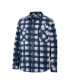 Фото #3 товара Men's Navy, White BYU Cougars Ellis Plaid Full-Snap Shirt Jacket