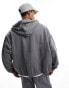 Фото #8 товара ASOS DESIGN zip through hoodie with distressing detailing in charcoal grey