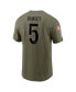 Фото #2 товара Men's Jalen Ramsey Olive Los Angeles Rams 2022 Salute To Service Name and Number T-shirt