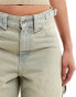 Bershka adjustable waist carpenter jeans in sand bleach wash