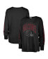 ფოტო #1 პროდუქტის Women's Black Distressed Atlanta Falcons Tom Cat Long Sleeve T-shirt