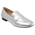 Фото #2 товара Trotters Gemma T2005-040 Womens Silver Narrow Leather Loafer Flats Shoes