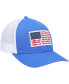 ფოტო #4 პროდუქტის Men's Royal and White PFG Fish Flag COOLMAX Trucker Snapback Hat