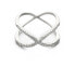 Minimalist double ring made of silver with zircons R00021