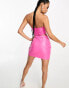 Missyempire leather look mini skirt co-ord in pink