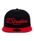 Men's Black 12 Streeters Black Fives Snapback Adjustable Hat
