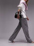Фото #1 товара Topshop Tall stripe low slung linen trousers in multi