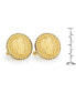 ფოტო #2 პროდუქტის Gold-Layered 1800's Silver Barber Dime Rope Bezel Coin Cuff Links