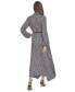 ფოტო #2 პროდუქტის Women's Smock-Neck Long-Sleeve Belted Chiffon Dress