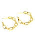 14K Gold-Plated Chain Link Hoop Earrings