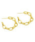 ფოტო #2 პროდუქტის 14K Gold-Plated Chain Link Hoop Earrings