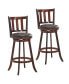 Set of 2 29.5'' Swivel Bar stool Leather Padded Dining Pub