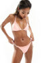 River Island tie side bikini brief in coral