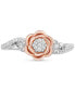 Фото #3 товара Diamond Rose Belle Ring (1/5 ct. t.w.) in Sterling Silver & Rose Gold-Plate