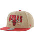 ფოტო #1 პროდუქტის Men's Khaki, Red Distressed Chicago Bulls Chilmark Captain Snapback Hat