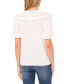 Women's Solid Ruffled Yoke Split Neck Knit Top