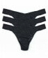 Women's Daily Lace Orignal Rise 3 Pack Thong Underwear