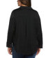 Фото #2 товара Plus Size Notch Collar Silk Long Sleeve Button-Down Blouse