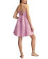 Women's Drawstring Pocket Cotton Babydoll Mini Dress