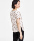 ფოტო #2 პროდუქტის Women's Printed Dolman-Sleeve Side-Slit Top