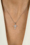 Фото #2 товара Glittering gold-plated pendant with clear zircons Cross PT68Y