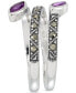 ფოტო #3 პროდუქტის Amethyst (5/8 ct. t.w.) & Marcasite (1/4 ct. t.w.) Coil Ring in Sterling Silver