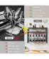 Фото #5 товара 3-Tiers Industrial Wall Mounted Wine Rack with Glass Holder and Metal Frame