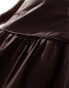 Фото #2 товара Monki tiered maxi cotton poplin skirt in brown