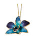 Diamond2Deal 24K Gold-trim Lacquer Dipped Purple Blue Dendrobium Orchid Necklace